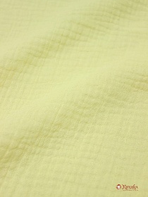 Мерный лоскут Муслин двухслойный с эффектом жатости цв.Бледно-желтый, ш.1.4м, хлопок-100%, 110гр/м.кв