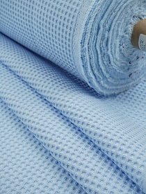 Вафельное премиум-полотно "Italy" цв.Светло-голубая сирень, ш.1.5м, хлопок-100%, 240гр/м.кв