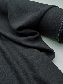 Лен с вискозой с эффектом мятости цв.Черный, СОРТ2, ш.1.45м, лен-56%, вискоза-44%, 145гр/м.кв