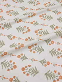 Сатин "Ботанический орнамент - цветы", (комп), ш.2.35м, хлопок-100%, 120гр/м.кв