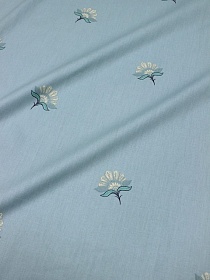 Сатин "Инесса - соцветия" цв.мятная дымка, (комп), ш.1.60м, хлопок-100%, 110гр/м.кв