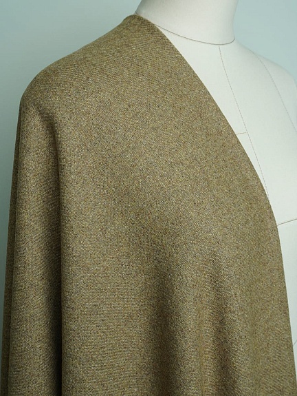 Шерсть пальтово-костюмная Твид цв.Оливково-песочный, ш.1.5м, шерсть-50%, п/э-50%, 370гр/м.кв