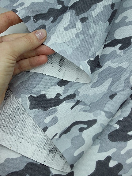 Бязь "Камуфляж" цв.серый, ш.1.5м, хлопок-100%, 120гр/м.кв