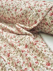 Лен с вискозой (Digital) "Мелодия роз" цв.шампань, ш.1.35м, лен-70%, вискоза-30%, 180гр/м.кв