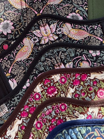 Корсет из хлопка "Райские птички" цв.чернильный