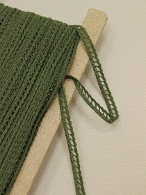 Кружево цв.темный хаки, ш.08мм, хлопок-90%, п/э-10%, рис.092/32