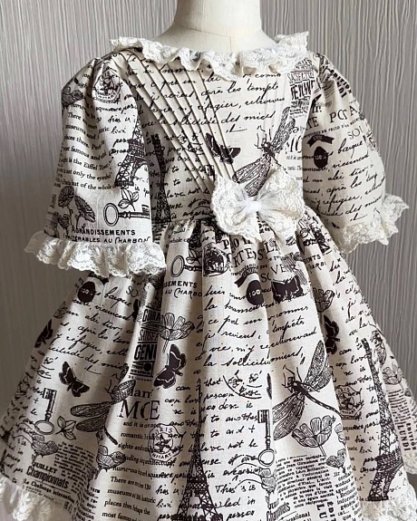 Детское платье из полульна "Винтаж"