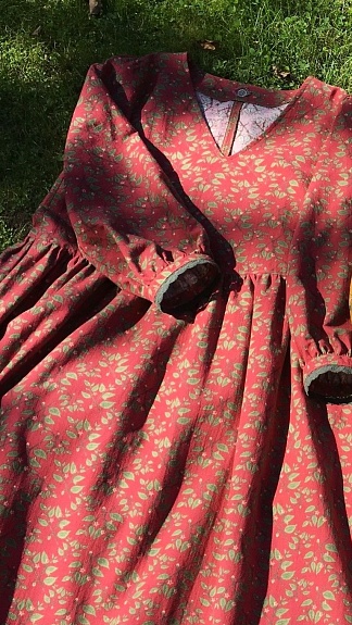 Платье из хлопкольна "Цветущие веточки"