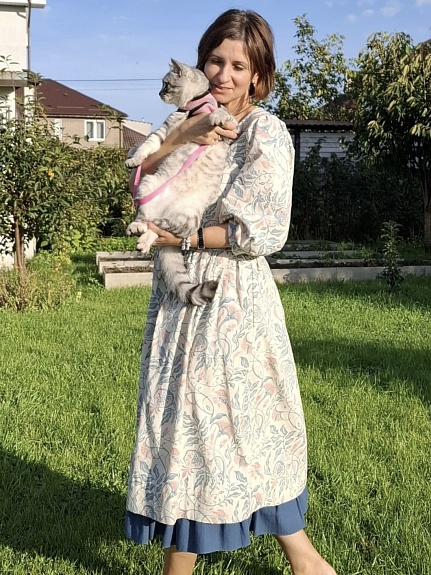 Нежное платье из Полульна "Гранатовое настроение"