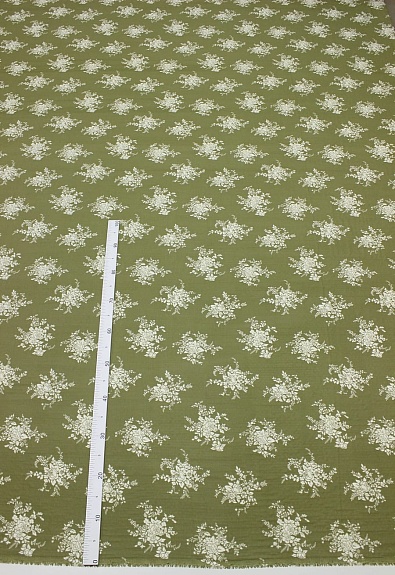 Муслин Премиум двухслойный гладкий "Белые букеты", ш.2.5м, хлопок-100%, 130гр/м.кв