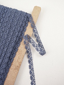 Кружево цв.винтажно-джинсовый, ш.15мм, хлопок-90%, п/э-10%, рис.016/21