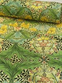 Перкаль Премиум (Digital) "Узор цветов и листьев", ш.1.45м, хлопок-100%, 140гр/м.кв