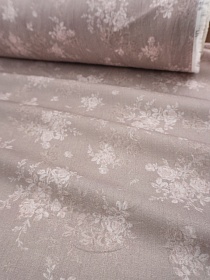 Муслин Премиум двухслойный гладкий "Туманное очарование" цв.бежевая пудра, ш.2.5м, хл-100%