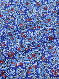 Бязь "Голубые огурцы на васильковом", ш.1.5м, хлопок-100%, 120гр/м.кв