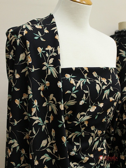 Плательная вискоза "Грета" цв.черный, ш.1.48м, вискоза-100%, 145гр/м.кв