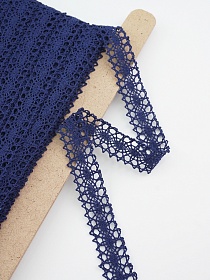 Кружево цв.темный сине-фиолетовый, ш.19мм, хлопок-90%, п/э-10%, рис.047/24