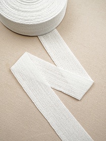 Лента киперная цв.белый, 40мм, хлопок-90%, п/э-10%