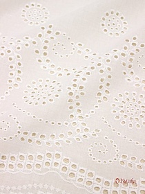 Шитье "Зарина" (фестоны с 2х сторон) цв.молочно-белый СОРТ2, ш.1.32м, хлопок-100%, батист, 80гр/м.кв