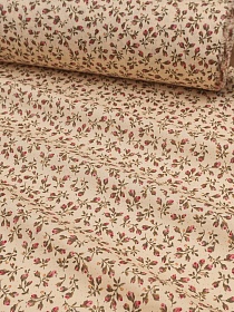 Импорт. хлопок "Бутончики" цв.св.телесно-бежевый, ш.1.5м, хлопок-100%, 100гр/м.кв