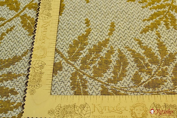 Лен декоративный "Папоротник", ш.1.60 м, лен-87%, хлопок-13%, 350 гр/м.кв