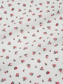 Муслин двухслойный с эф.жатости "Маленькие цветочки" цв.белый, ш.1.4м, хл-100%, 120гр/м.кв