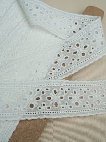 Шитье цв.молочный (общая ширина 45мм, ширина вышивки 45мм), хлопок-100%, батист