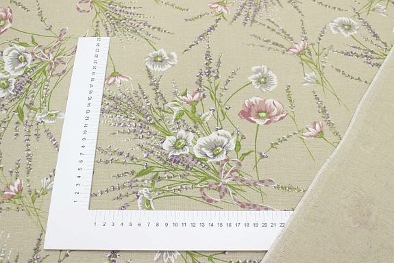 Ткань интерьерная с пропиткой "Ароматные букеты", ш.1.5м, хлопок-70%, п/э-30%, 260гр/м.кв