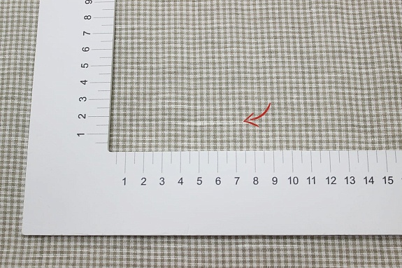 Полулен "Мелкая бежевая клетка", ш.1.5м, лен-55%, хлопок-45%, 140гр./м.кв