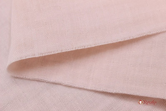 Муслин двухслойный цв.Бледно-розовый персик, ш.1.45м, хлопок-100%, 117гр/м.кв