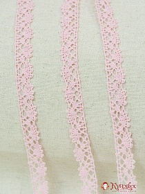 Кружево цв.нежно-розовый, ш.15мм, хлопок-90%, п/э-10%, рис.016/11