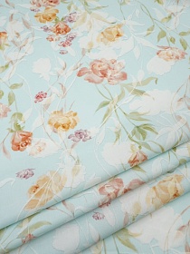 Импорт. хлопок Digital "Рассветные мечты" цв.светло-бирюзовый, ш.1.5м, хлопок-100%, 90гр/м.кв