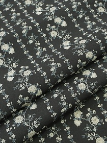 Импорт. хлопок Digital "Цветущие дорожки" цв.т.кофейно-серый, ш.1.4м, хлопок-100%, 135гр/м.кв