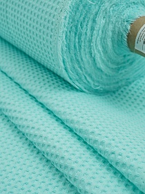 Вафельное премиум-полотно "Italy" цв.Мятно-бирюзовый, ш.1.5м, хлопок-100%, 240гр/м.кв