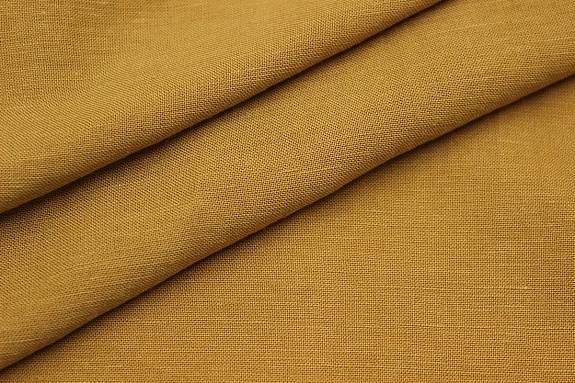Лен с вискозой с эффектом мятости цв.Золотисто-горчичный, СОРТ2, ш.1.5м, лен-57%, вискоза-43%