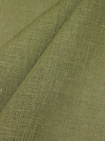 Лен сорочечный цв.Зелено-оливковый хаки, ш.1.5м, лен-100%, 125гр/м.кв