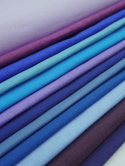 Набор тканей для рукоделия "Бязь однотонная: сине-фиолетовая гамма", 45*30 см, 12 шт