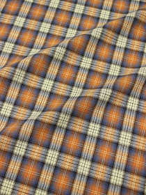 Вареный (стираный) хлопок "Тройная клетка" цв.оранжевый, ш.2.5м, хлопок-100%, 115гр/м.кв