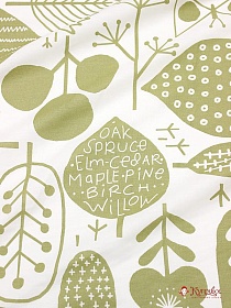 Поплин "Скандинавская олива" цв.хаки на белом, (комп), ш.2.2м, хлопок-100%, 115гр/м.кв