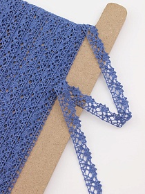 Кружево цв.джинсовый с фиолетовым оттенком, ш.15мм, хлопок-90%, п/э-10%