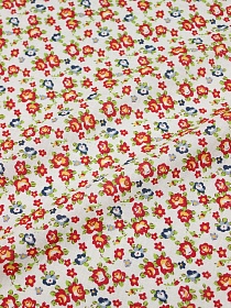 Импорт.хлопок (ситец) "Алёнка" цв.красный, ш.1.57м, хлопок-100%, 80гр/м.кв