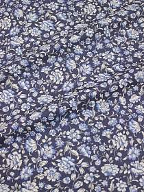 Импорт. хлопок "Диантус" цв.чернильный флер, ш.1.5м, хлопок-100%, 100гр/м.кв