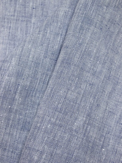 Лен костюмный цв.Джинсово-фиолетовый меланж, ш.1.5м, лен-100%, 190гр/м.кв