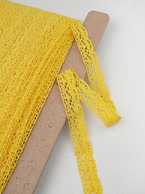 Кружево цв.желтый, ш.25мм, хлопок-90%, п/э-10%, рис.044/29