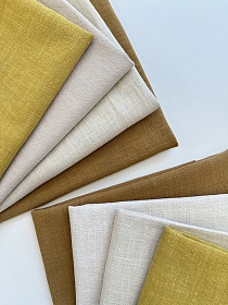 Комплект лоскута 1кг Крапива (бежево-горчичная гамма)