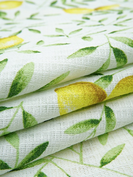 Вафельное полотно "Яркий лимон", ш.1.5м, хлопок-100%, 150гр/м.кв