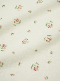 Муслин двухслойный с эф.жатости "Миниатюрное чудо" цв.сливочный, ш.1.35м, хл-100%, 120гр/м.кв