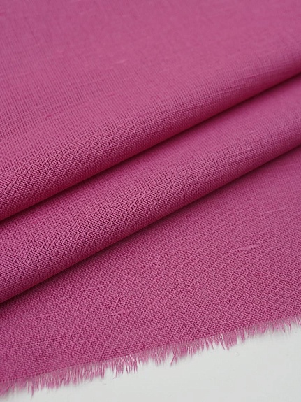 Мерный лоскут (ткань в отрезах) - Полулен гладкокрашенный "Бледная фуксия", ш.1.58м, лен-57%, хл-43%