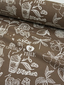 Рогожка "Кафе" цв.кофейно-ореховый, ш.1.5м, хлопок-100%, 165гр/м.кв