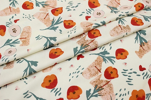 Штапель "Анима" цв.св.бежево-молочный, СОРТ2, ш.1.45м, вискоза-100%, 90гр/м.кв