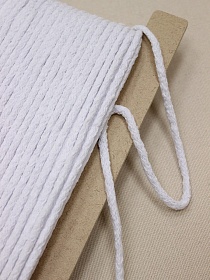 Шнур цв.белый (отбеленный), 5мм, хлопок-100%#008090